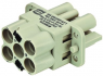 Socket contact insert, Compact, 6 pole, equipped, axial screw connection, with PE contact, 09120062763