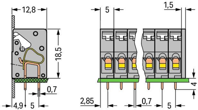 741-110 WAGO PCB Terminal Blocks Image 2