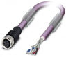 Sensor actuator cable, M12-cable socket, straight to open end, 5 pole, 10 m, PUR, purple, 4 A, 1507492