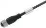 Sensor actuator cable, M12-cable socket, straight to open end, 5 pole, 1.5 m, PUR, black, 4 A, 1061880150