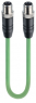 Sensor actuator cable, M12-cable plug, straight to M12-cable plug, straight, 4 pole, 15 m, PUR, green, 4 A, 2994