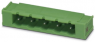 Pin header, 2 pole, pitch 7.62 mm, angled, green, 1812869