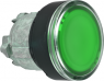 Pushbutton, illuminable, groping, waistband round, green, front ring black, mounting Ø 22 mm, ZB4BA387