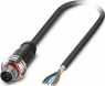 Sensor actuator cable, M12-cable plug, straight to open end, 5 pole, 10 m, PUR, black gray, 4 A, 1476900
