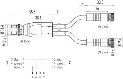 77 9829 3406 50003-0100 binder Sensor-Actuator Cables Image 2