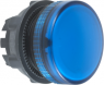 Signal light, illuminable, waistband round, blue, front ring black, mounting Ø 22 mm, ZB5AV06