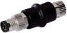 Adapter, M8 (3 pole, plug) to M8 (4 pole, socket), straight, 1288000000