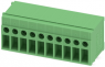 PCB terminal, 10 pole, pitch 6.35 mm, AWG 20-10, 32 A, screw connection, green, 1703225