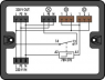 Distribution box, Surge switch circuit, 1 input, 4outputs, Cod. A, S, MIDI, black