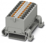 Distribution block, push-in connection, 0.2-6.0 mm², 18 pole, 32 A, 6 kV, gray, 3273702