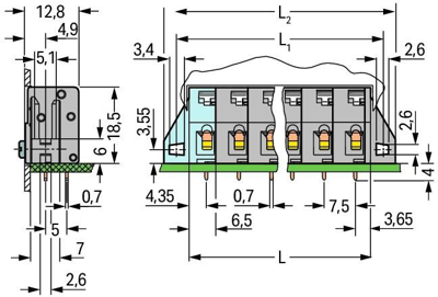 741-325 WAGO PCB Terminal Blocks Image 2