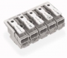 Mains connection terminal, 5 pole, 0.5-2.5 mm², clamping points: 4, white, push-in wire connection, 24 A