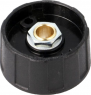 Rotary knob, 6.35 mm, plastic, black, Ø 31 mm, H 15 mm, A2531630