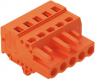 Socket header, 5 pole, pitch 5.08 mm, angled, orange, 231-305/008-000