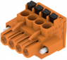 Socket header, 4 pole, pitch 5 mm, angled, orange, 1980660000