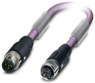 Sensor actuator cable, M12-cable plug, straight to M12-cable socket, straight, 5 pole, 10 m, PUR, purple, 4 A, 1518300