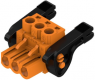 Socket header, 3 pole, pitch 5 mm, straight, orange, 1956360000