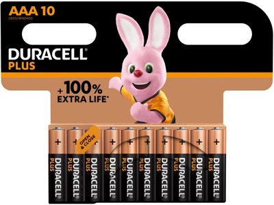 PLUS-AAA CP10 Duracell Round Cells, 9V Blocks