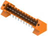 Pin header, 12 pole, pitch 3.5 mm, angled, orange, 1643430000