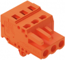 Socket header, 3 pole, pitch 5.08 mm, angled, orange, 231-303/008-000