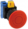 Emergency stop, rotary release, mounting Ø  22.3 mm, unlit, 2 Form B (N/C), HW1B-V402R