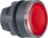 Pushbutton, illuminable, latching, waistband round, red, front ring black, mounting Ø 22 mm, ZB5AH043