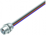 Sensor actuator cable, M12-flange socket, straight to open end, 4 pole + FE, 0.2 m, 12 A, 09 0642 700 05