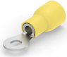 Insulated ring cable lug, 2.62-6.64 mm², AWG 12 to 10, 4.34 mm, yellow