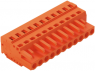 Socket header, 11 pole, pitch 5.08 mm, angled, orange, 231-311/026-000