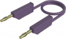 Measuring lead with (4 mm plug, spring-loaded, straight) to (4 mm plug, spring-loaded, straight), 0.25 m, purple, PVC, 2.5 mm², CAT O