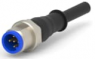 Sensor actuator cable, M12-cable plug, straight to open end, 4 pole, 1.5 m, PVC, black, 4 A, 1-2273028-1