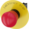 Emergency stop mushroom pushbutton, 22 mm, round,plastic, red, 1 NC, 1 NC