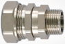 Straight hose fitting, M16, 16 mm, brass, nickel-plated, metal, (L) 40.9 mm