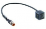 Sensor actuator cable, M12-cable plug, straight to valve connector, 3 pole, 1 m, PUR, black, 4 A, 11912