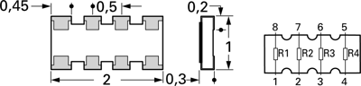 YC124-JR-0710RL Yageo Resistor Networks