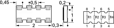 YC124-JR-07100RL Yageo Resistor Networks