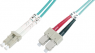 FO duplex patch cable, LC to SC, 2 m, OM3, multimode 50/125 µm