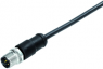 Sensor actuator cable, M12-cable plug, straight to open end, 4 pole, 5 m, PUR, black, 8 A, 77 0605 0000 50704-0500