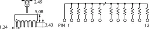 4609X-101-332LF Bourns Electronics GmbH Resistor Networks