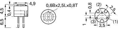 RJ-4EW-102-1K OHM Nidec Copal Trimmer Potentiometers Image 2