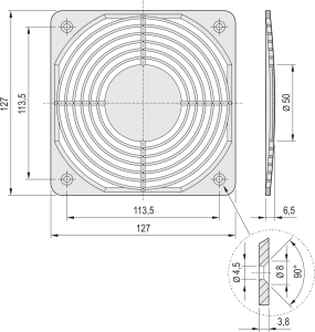 Protective Grille, Plastic, Screw‐On