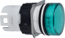 Signal light, illuminable, waistband round, green, front ring black, mounting Ø 16 mm, ZB6AV3