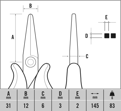 T3891 C.K Tools Flat Nose Pliers, Snipe Nose Pliers, Round Nose Pliers, Needle Nose Pliers Image 2