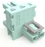 Distributor, 3 pole, snap-in, spring-clamp connection, light turquoise, 770-977/076-000