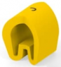 PVC cable maker, imprint "J", (L x W x H) 4.75 x 4.5 x 6.3 mm, max. bundle Ø 6.3 mm, yellow, EC1101-000