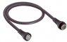 Sensor actuator cable, 7/8"-cable plug, straight to 7/8"-cable socket, straight, 5 pole, 1 m, PUR, black, 934636323