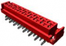 Socket header, 6 pole, pitch 1.27 mm, straight, red, 338069-6