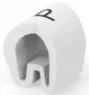 PVC cable maker, imprint "P", (L) 4.5 mm, max. bundle Ø 5.7 mm, white, EC5680-000