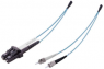 FO duplex patch cable, LC to 2x ST, 1 m, OM3, multimode 50/125 µm