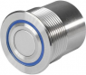 Pushbutton, 1 pole, silver, illuminated  (RGY), 0.125 A/48 V, mounting Ø 30 mm, IP65, 1241.6455